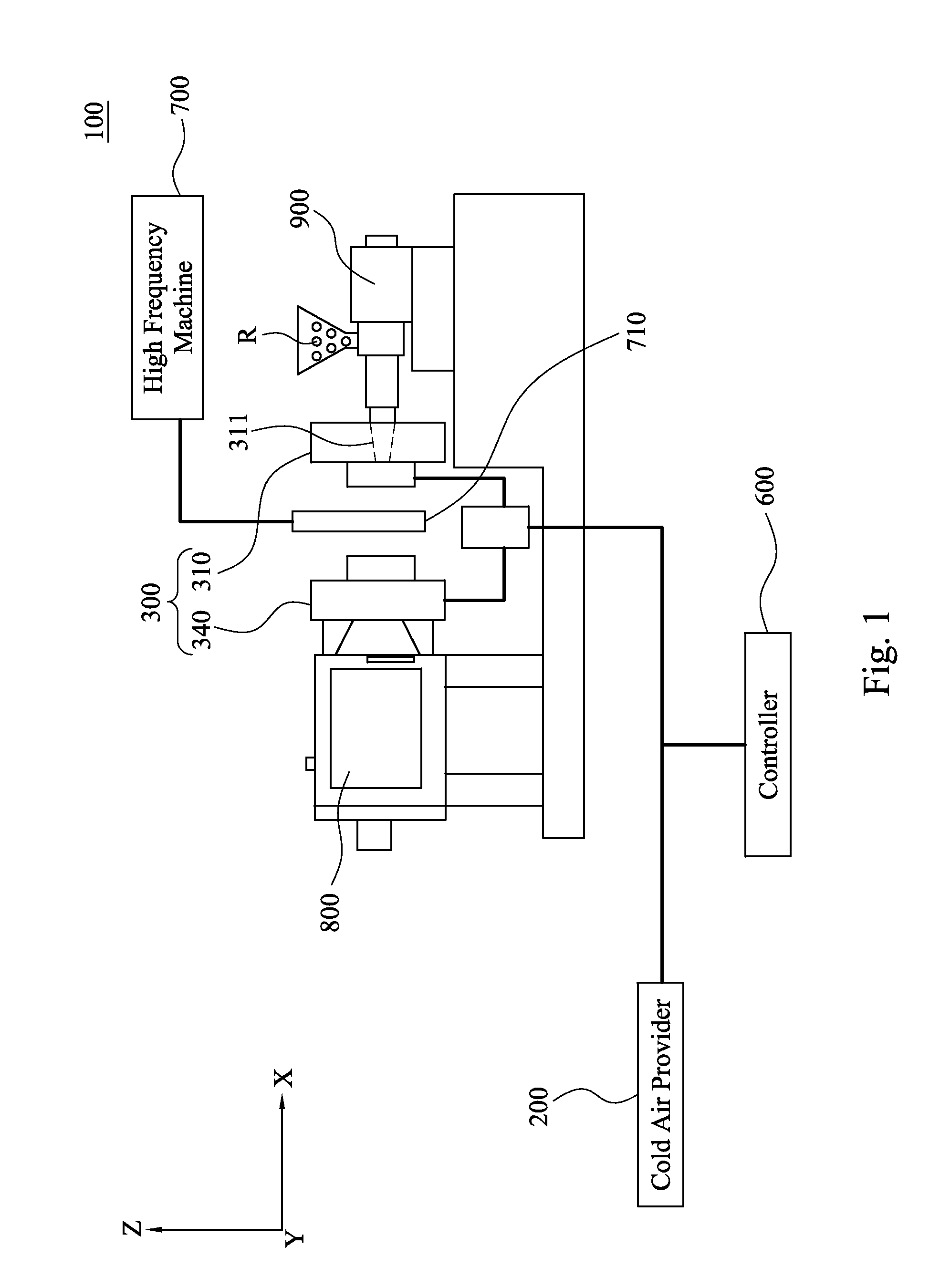 Molding system and method for directly gas-cooling a molding object