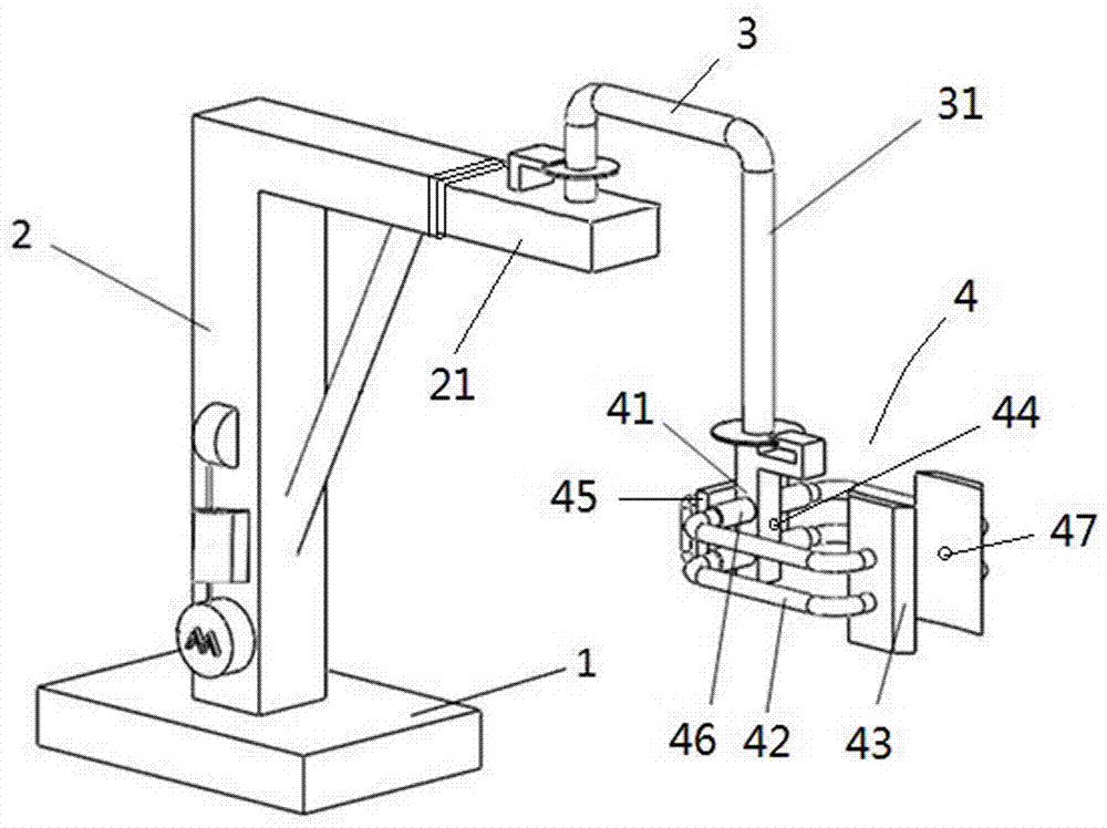 Displacement mechanical arm with vision system