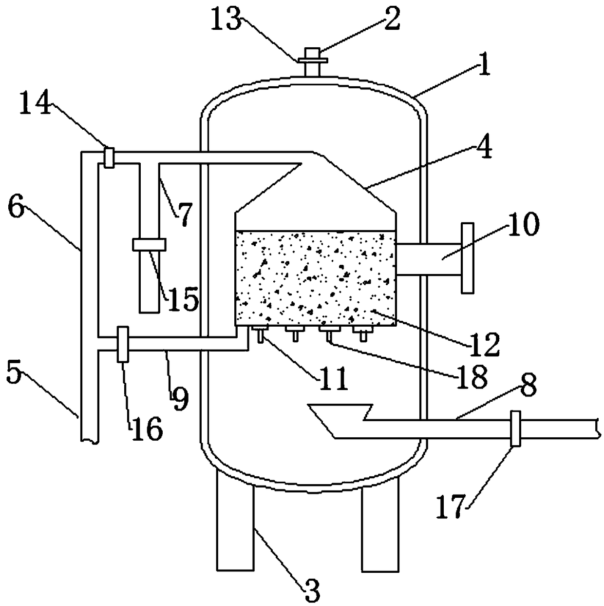 Efficient backwashing type water purifier