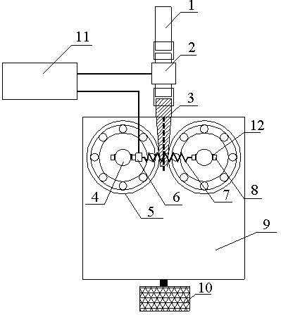 Loading device for concrete material crack growth test under dynamic load