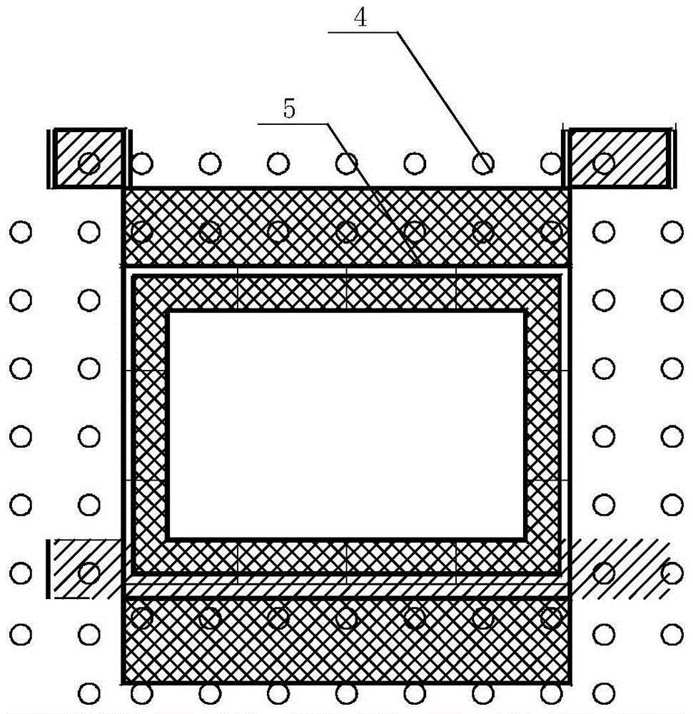 Auxiliary structure and construction method for entering hole of rectangular pipe jacking machine