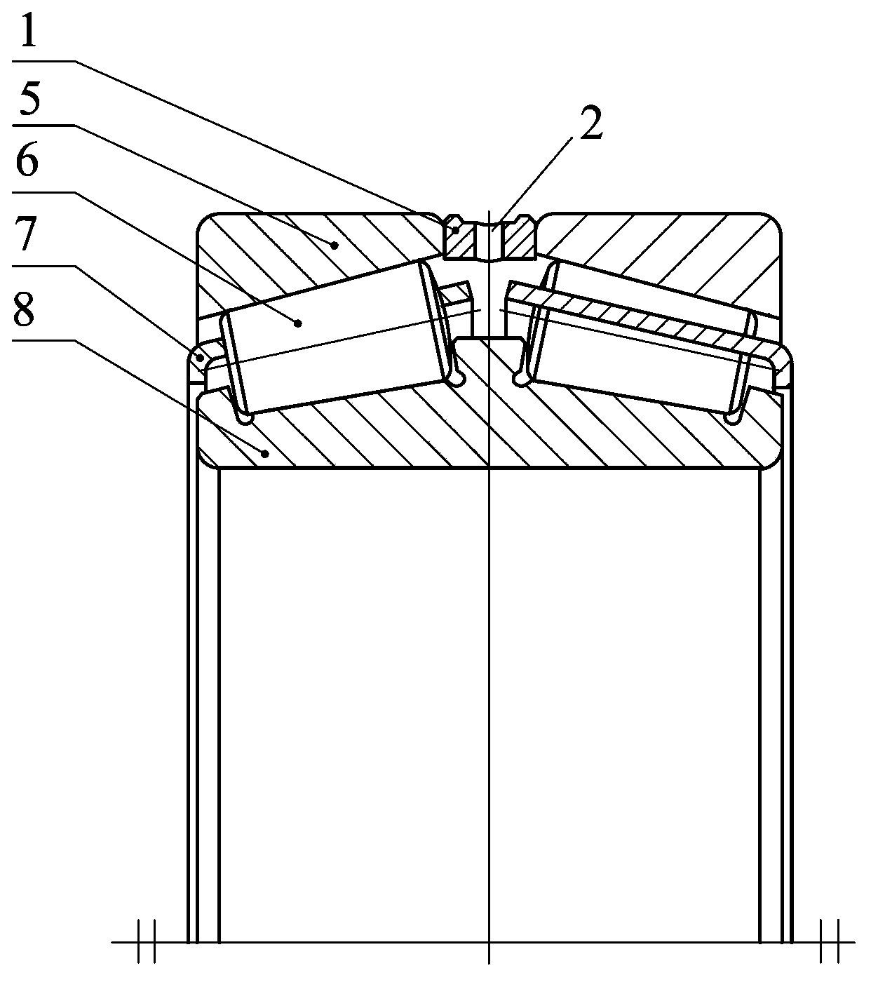 Novel double-row tapered bearing based on outer-ring lubrication grooves