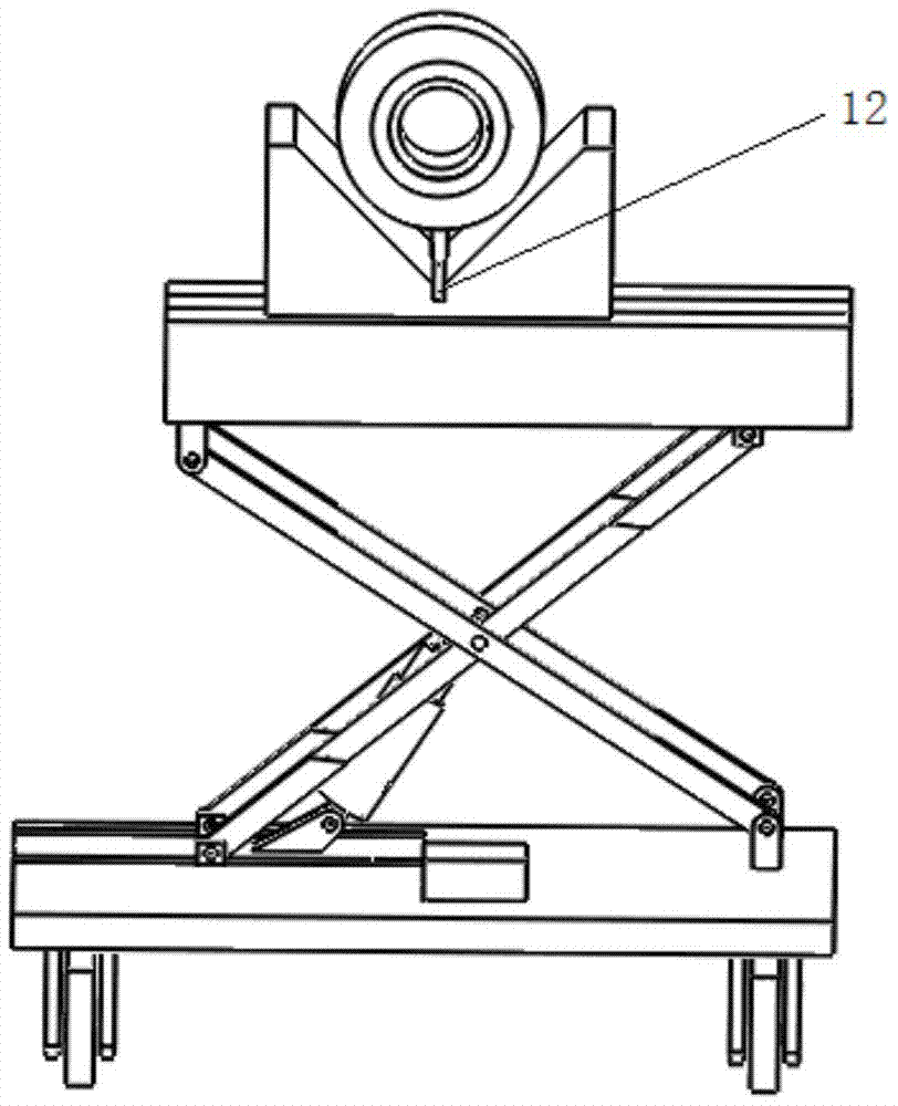 Support platform for assembly and disassembly of diesel engine crankshaft shock absorber