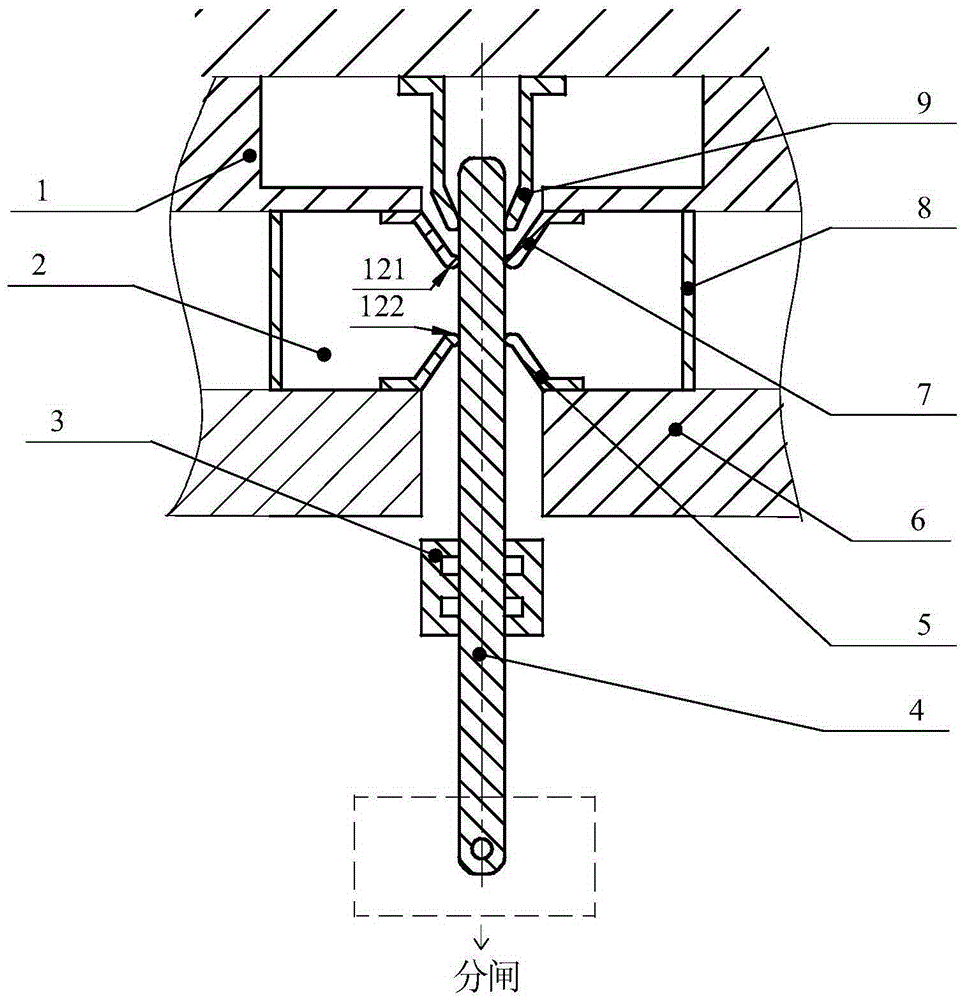 Self-energy arc extinguishing chamber for increasing thermal expansion effect