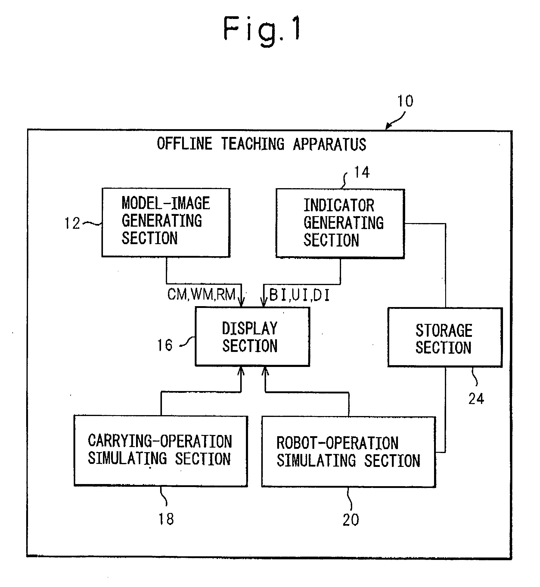 Offline teaching apparatus for robot