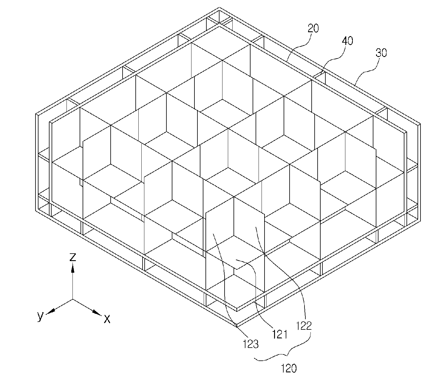 Prismatic pressure tank having lattice structure