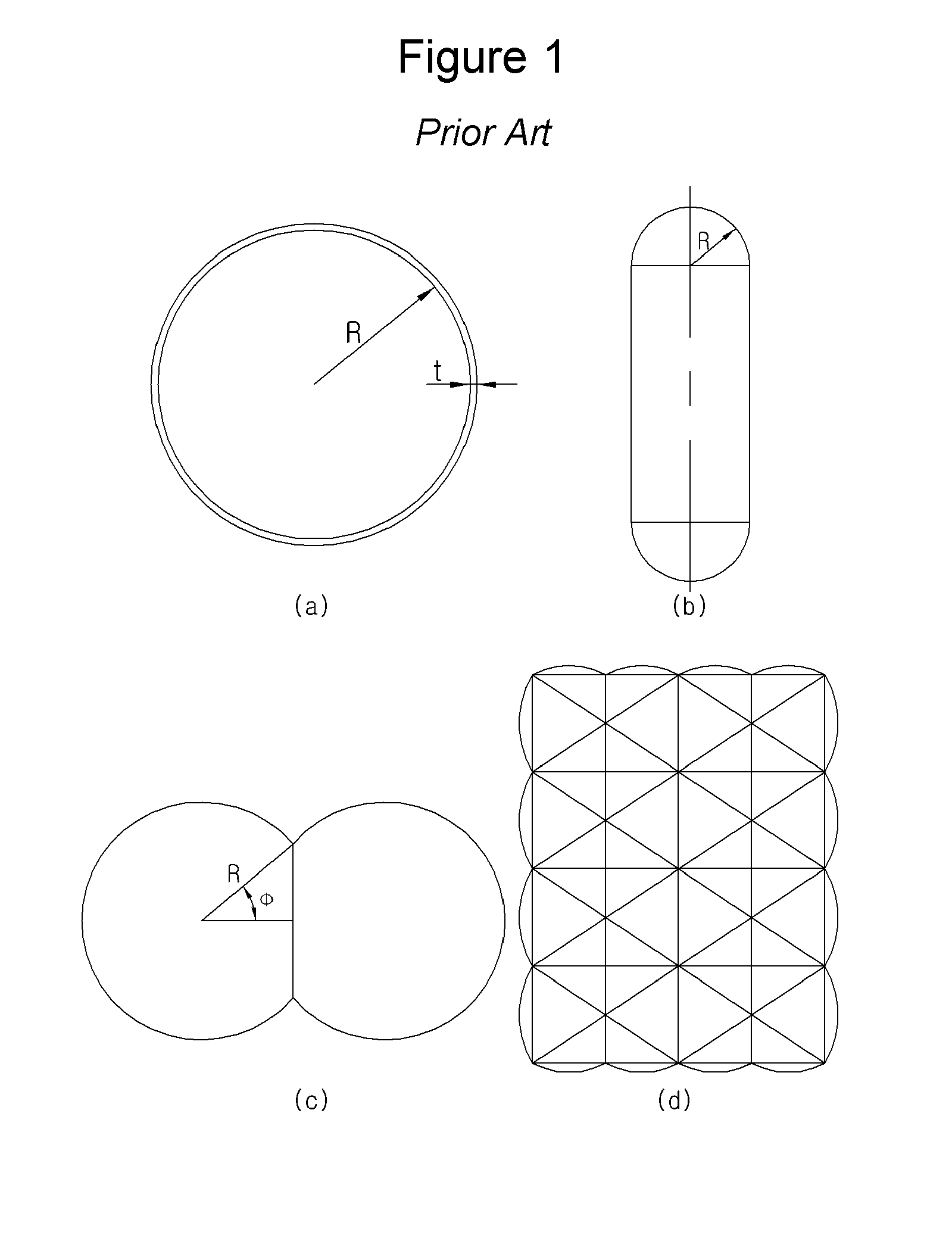 Prismatic pressure tank having lattice structure