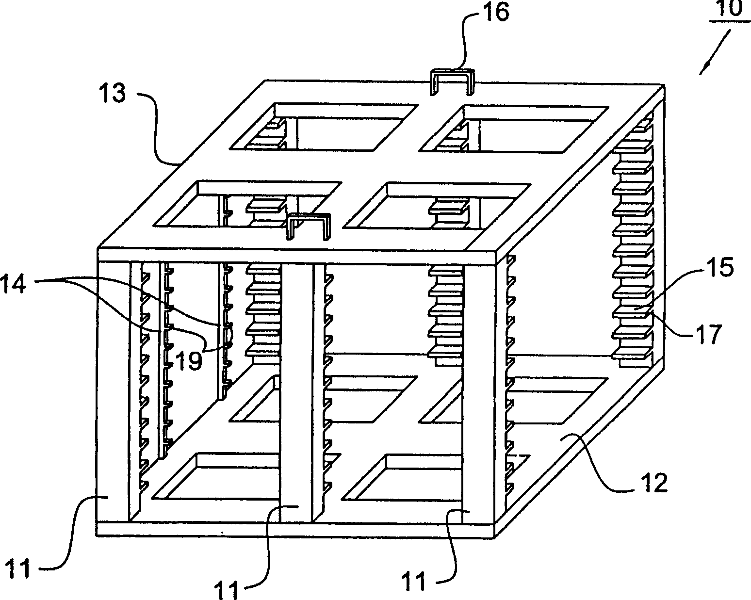 Glass base plate box for liquid crystal display