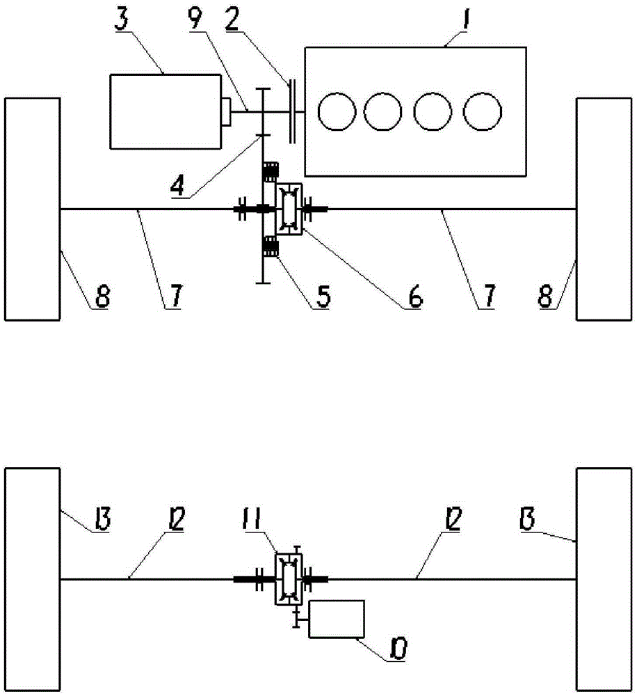 Vehicle transmission method and vehicle transmission mechanism of hybrid power system