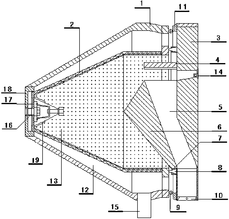 Continuous centrifugal separating device for materials