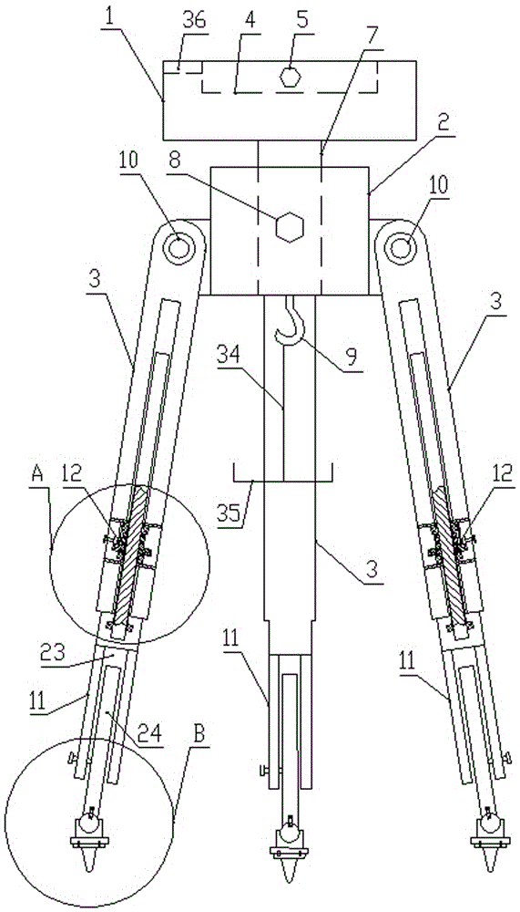 Surveying and mapping instrument tripod