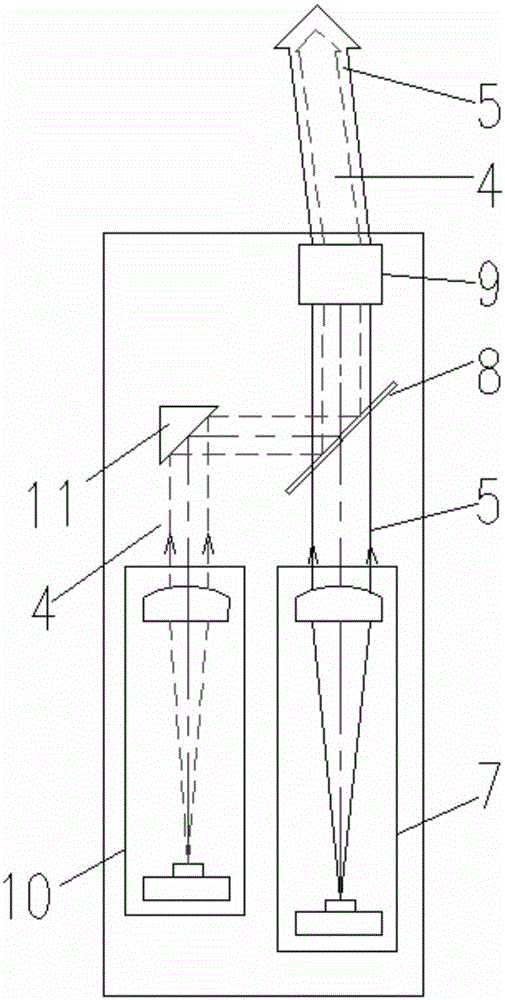 Visible light auxiliary calibration type laser transmitter and calibration method thereof