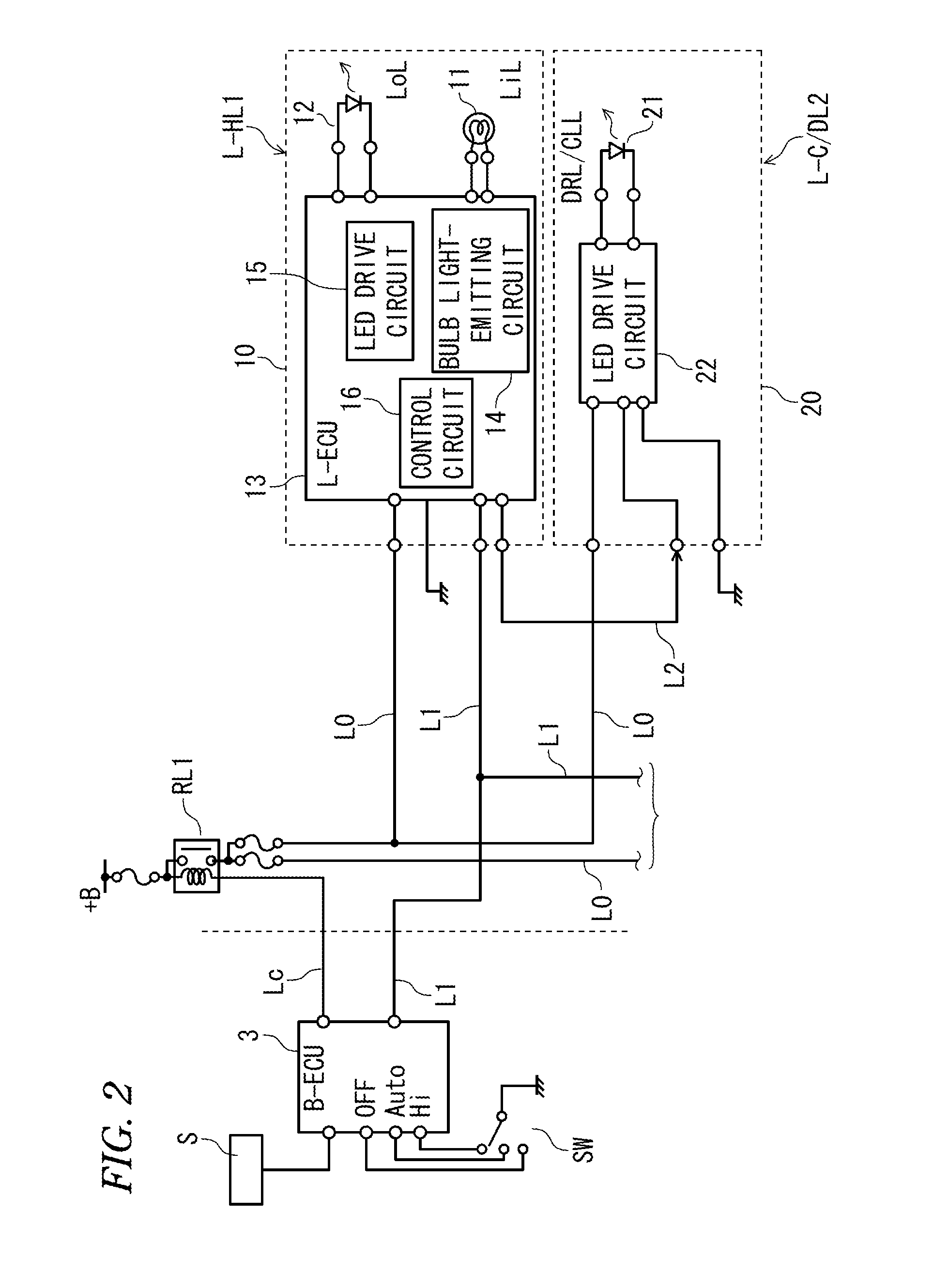 Lighting control system for vehicle lamp