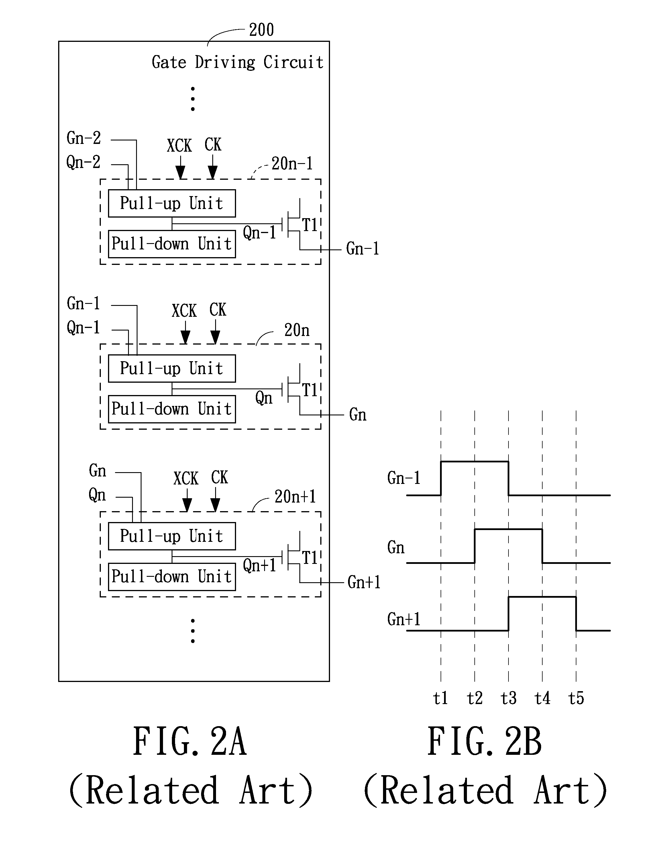 Gate driving circuit on array applied to charge sharing pixel