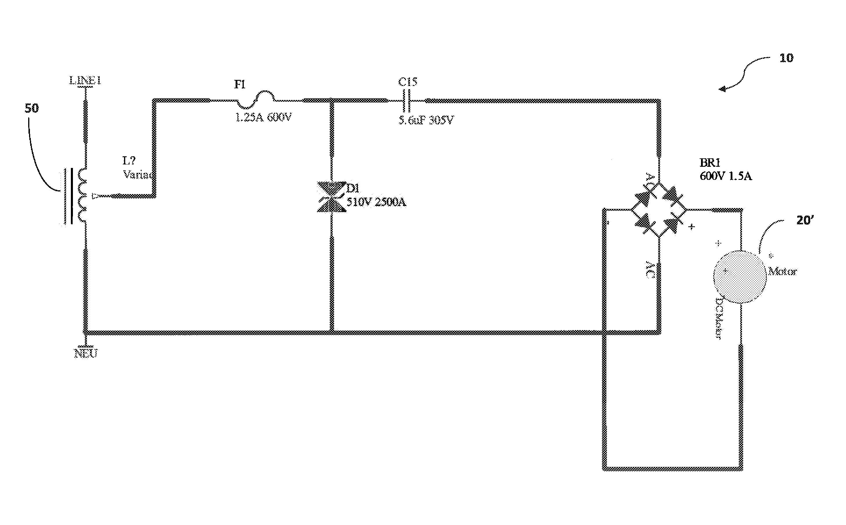 Reactive power balancing current limited power supply for driving floating DC loads