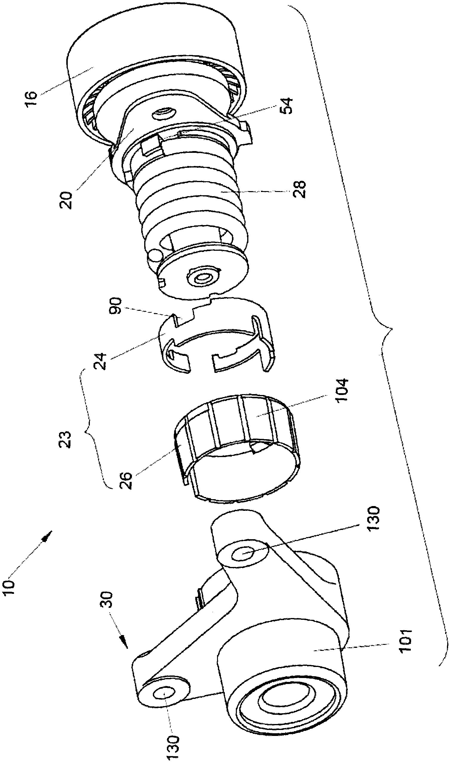 Compact tensioner with sustainable damping