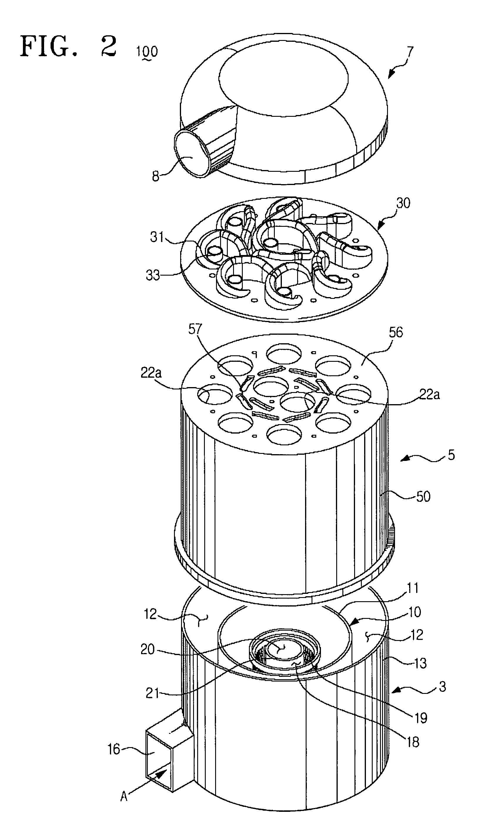 Cyclone separating apparatus for a vacuum cleaner