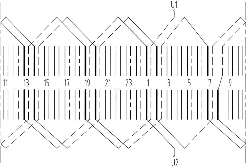 Novel double-layer wave winding method capable of saving wiring space of outlet terminal