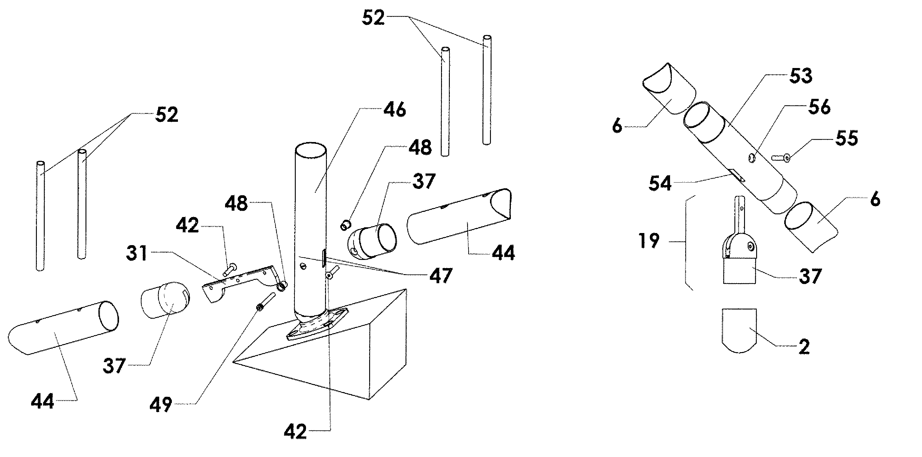 Rail and ramp systems with adjustable fittings