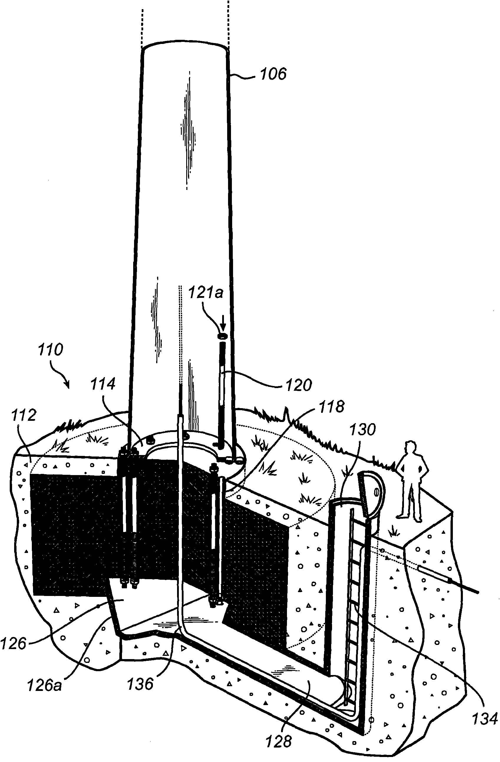 Foundation for enabling anchoring of wind turbine tower thereto by means of replaceable through-bolts