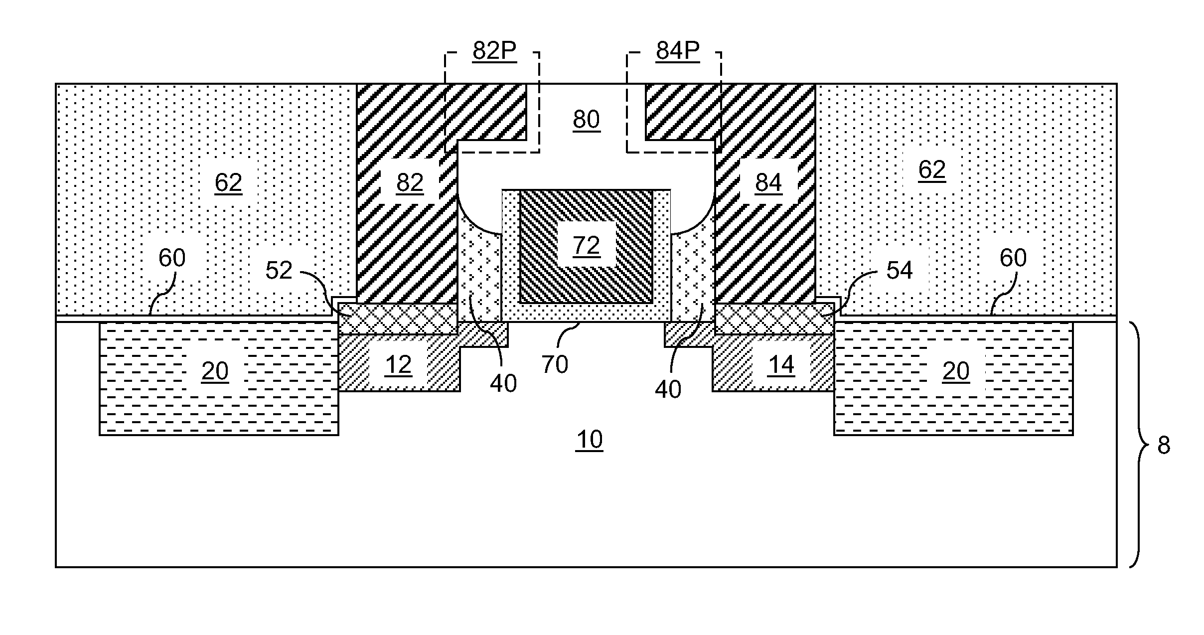 Replacement gate mosfet with self-aligned diffusion contact