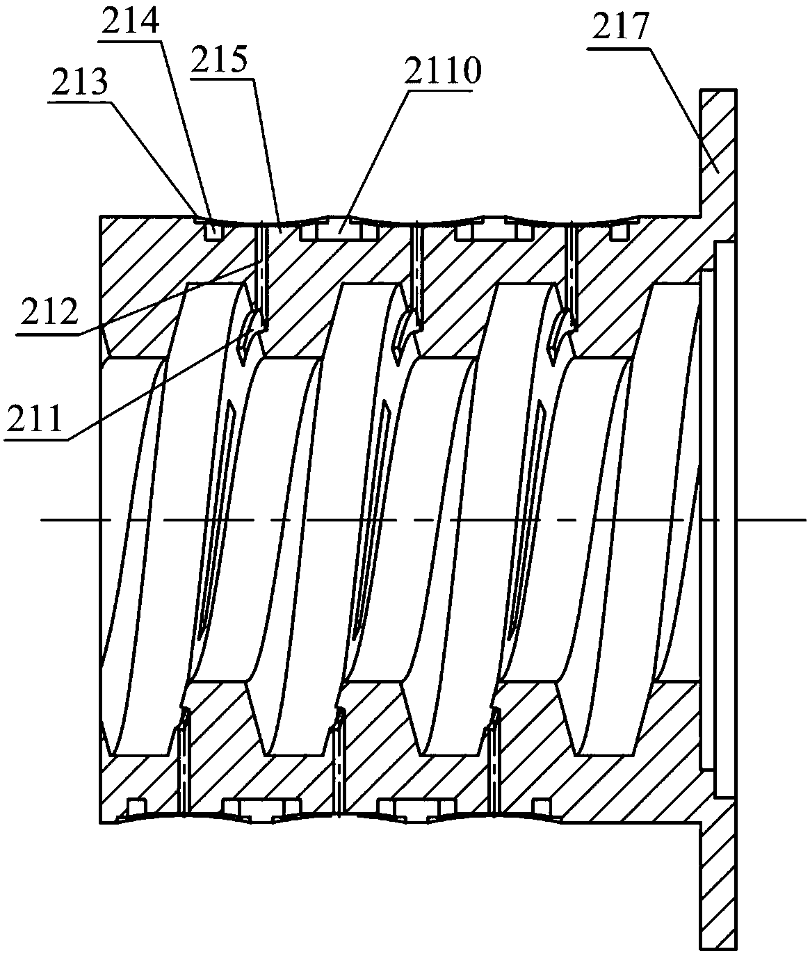 Built-in single-face thin-film throttling static-pressure lead screw pair