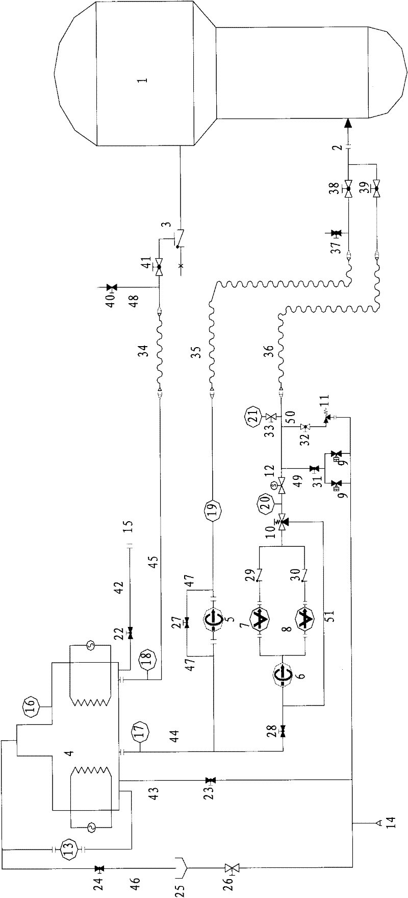 Pre-service hydrostatic test integrated system on secondary side of steam generator