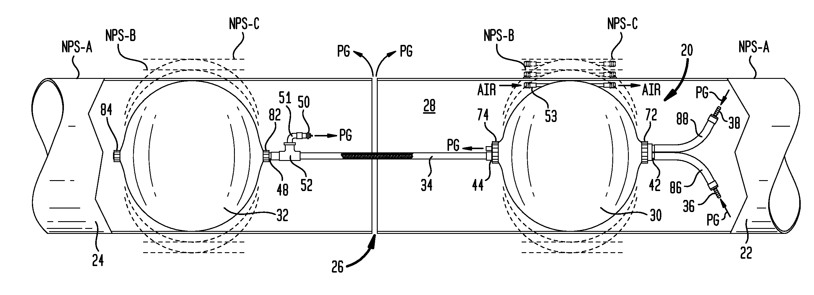 Inflatable Purge Dam Apparatus