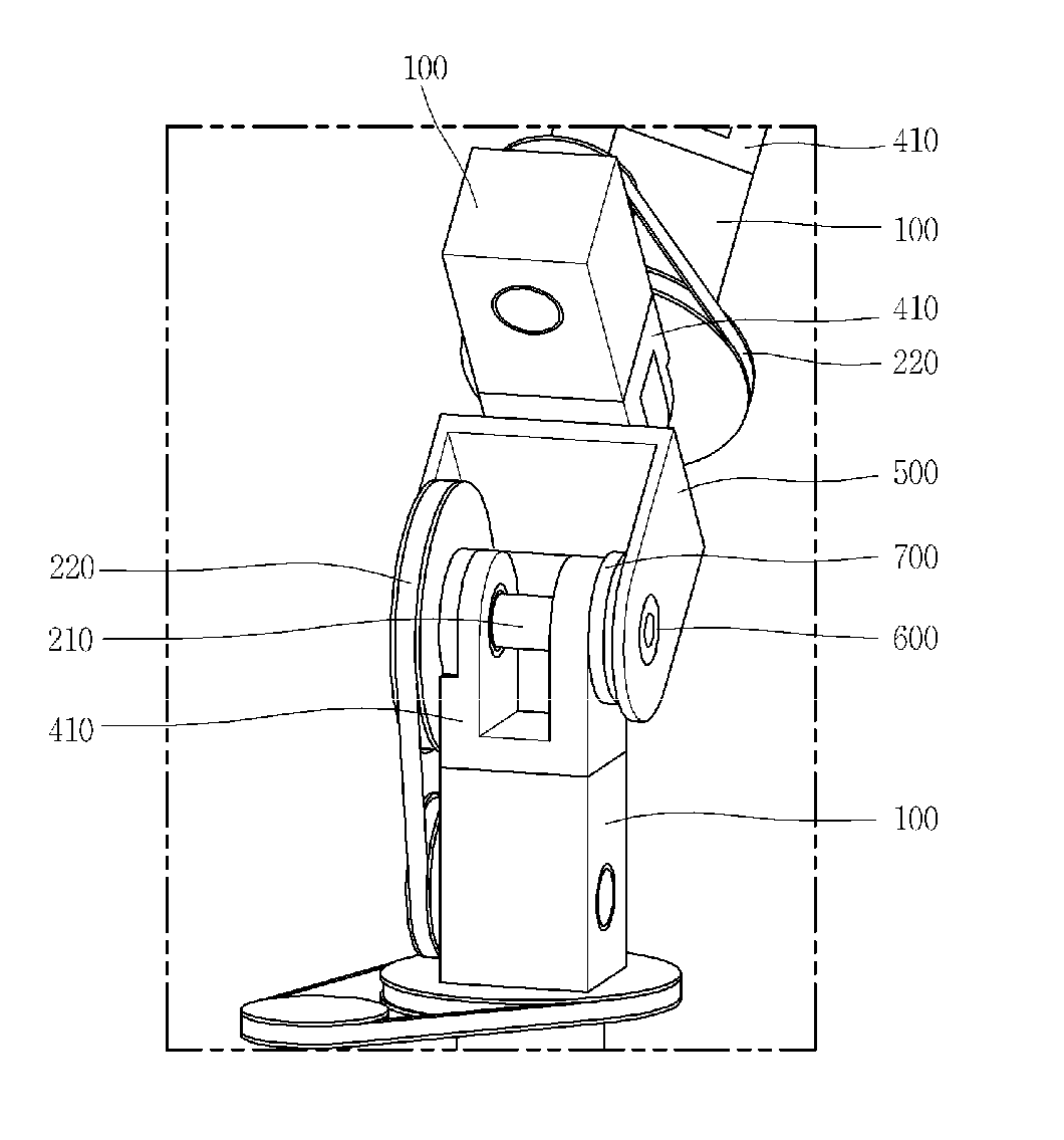 Actuator module applicable to various forms of joint