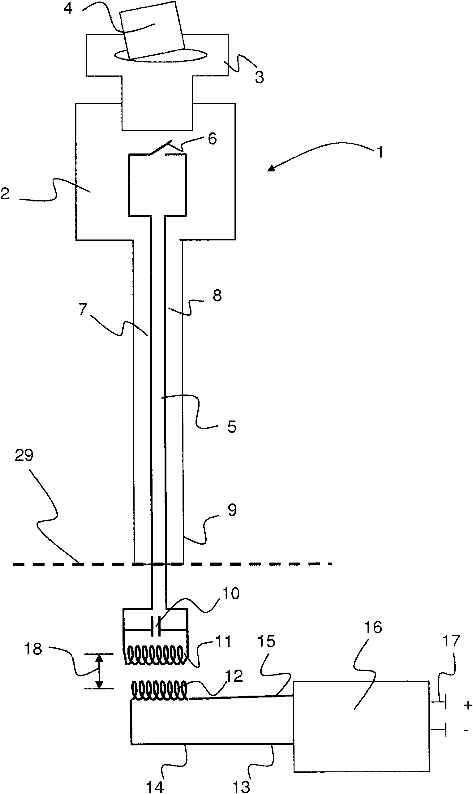 Electronic status detection device