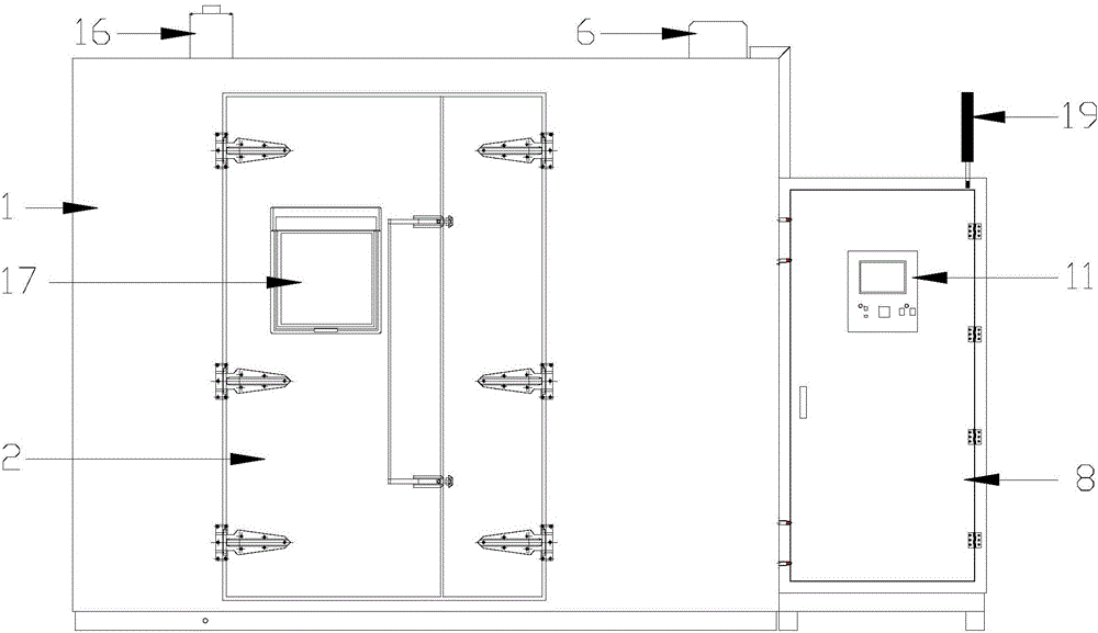 Anticorrosive low-humidity walk-in test chamber