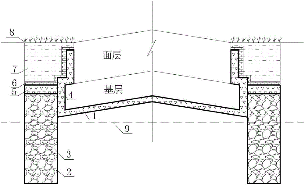 Roadbed antifreezing and drained water interception facility and construction method suitable for seasonally frozen-ground region