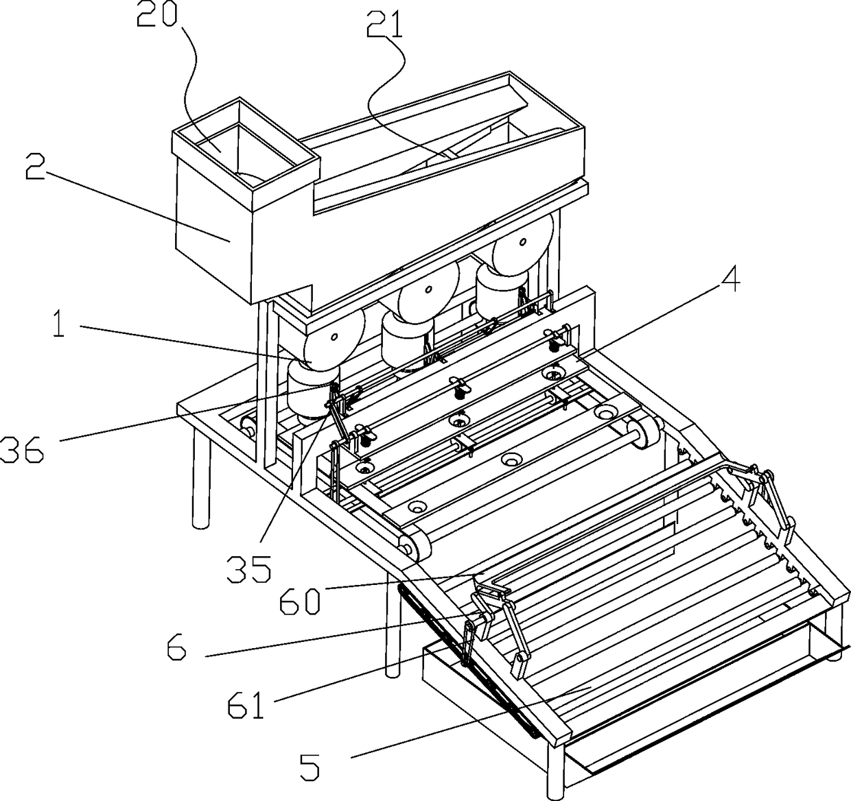 Multi-section synchronous orange peeling machine