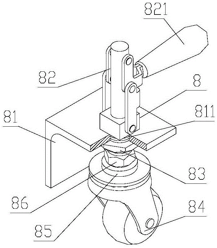 Ground scale with self-locking mobile wheel devices and mobile instrument rack