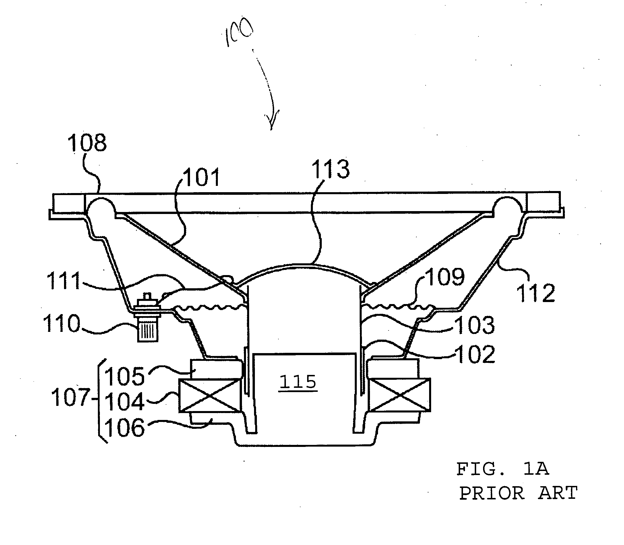 Transducer motor structure and inside-only voice coil for use in loudspeakers