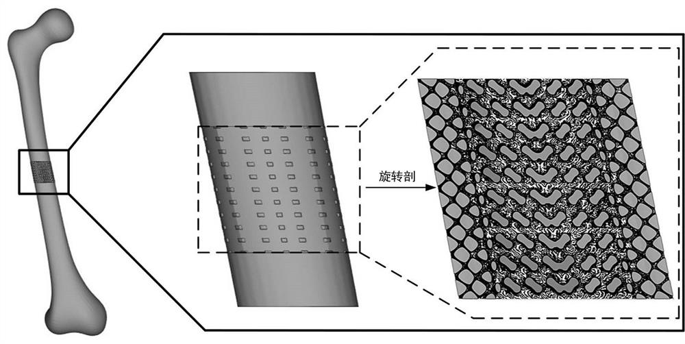 Isoparametric transformation mixed structure of bionic bone scaffold and 3D printing method thereof