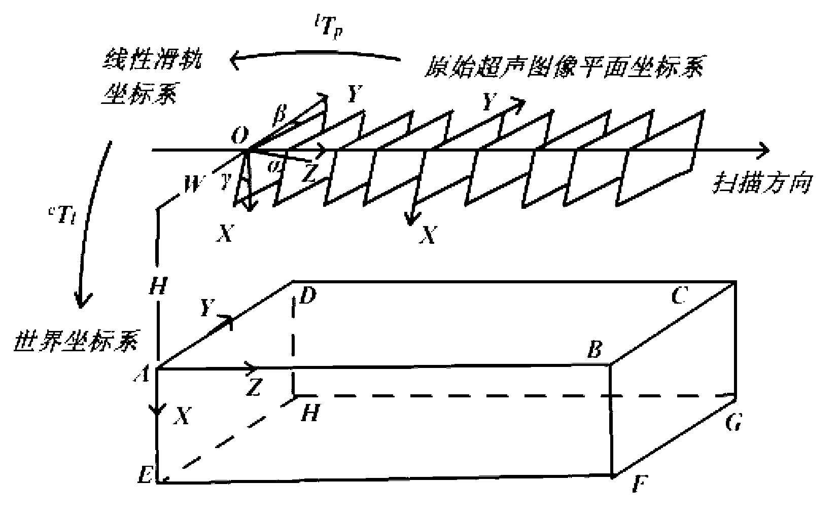 Position calibrating method of medical ultrasonic three-dimensional imaging based on linear scanning