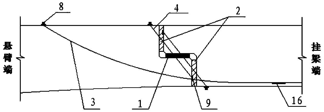 Anti-fall Beam Reinforcing Device for Hanging Beam Section of Beam Bridge