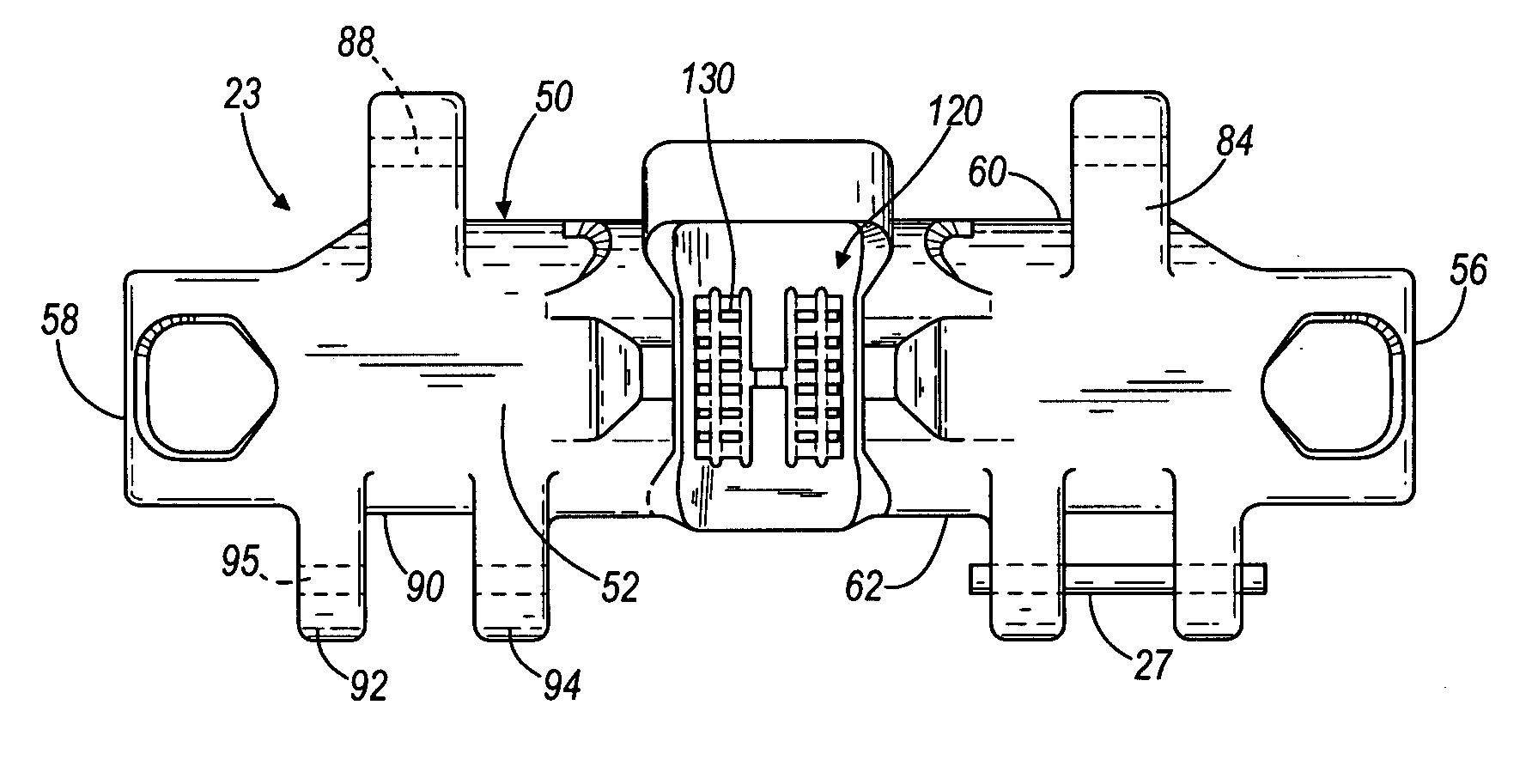 Crawler shoe with peening pads in roller path