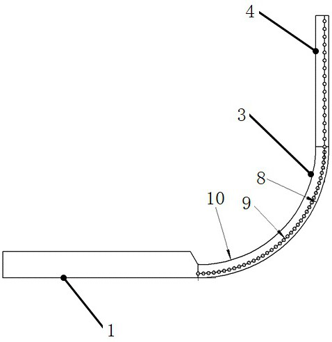 Asymmetric arc boundary layer pressure measuring bent frame