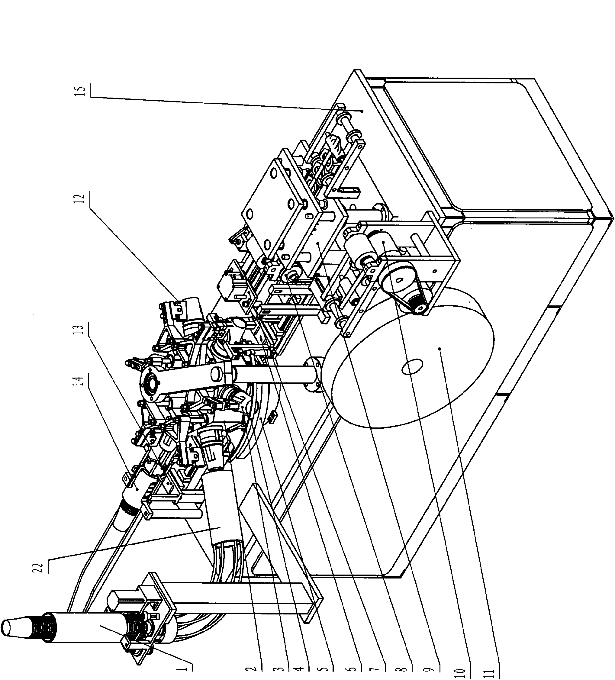 Paper glass handle-sticking machine