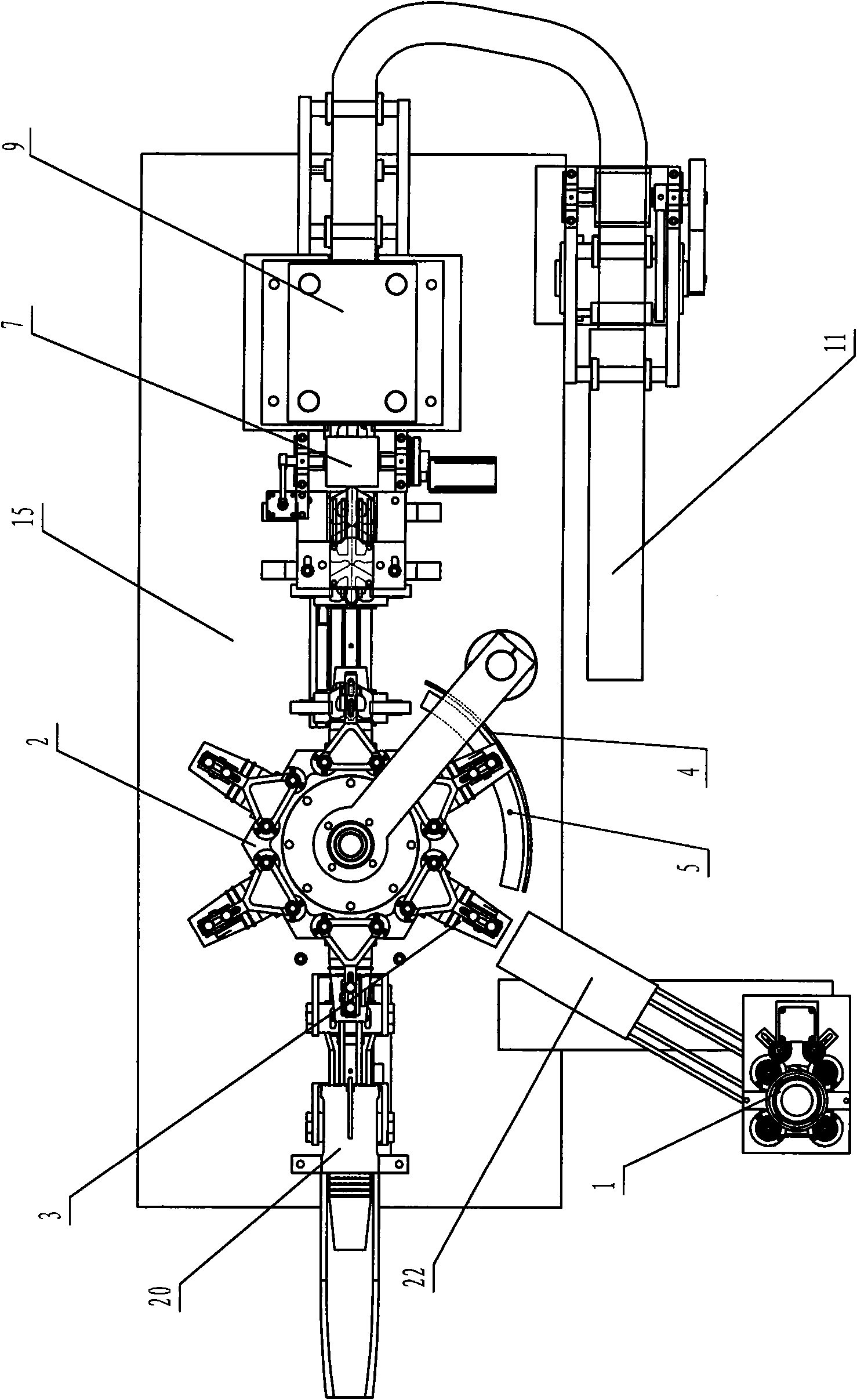 Paper glass handle-sticking machine