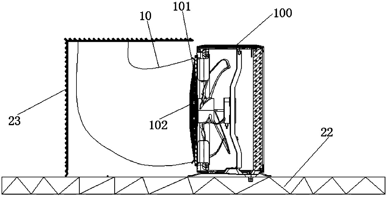 Air guide device and air conditioner outdoor unit