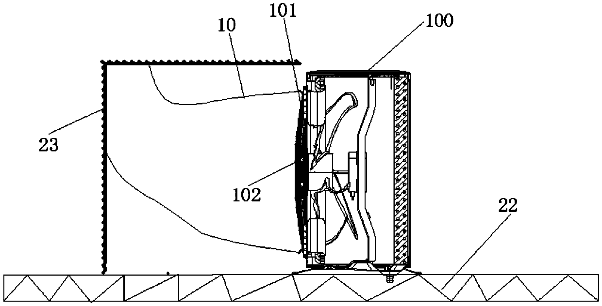 Air guide device and air conditioner outdoor unit