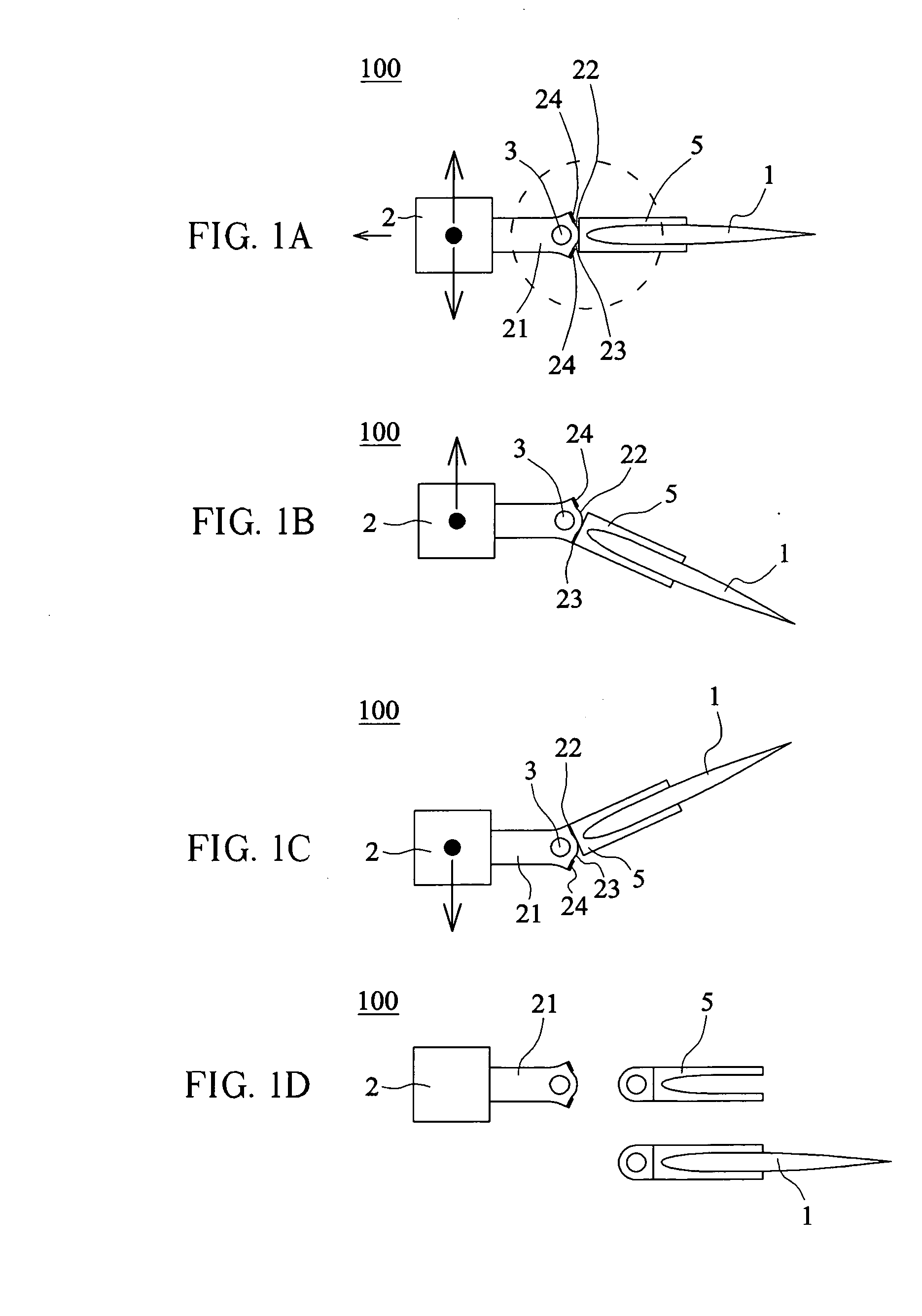 Oscillating-foil type underwater propulsor with a joint