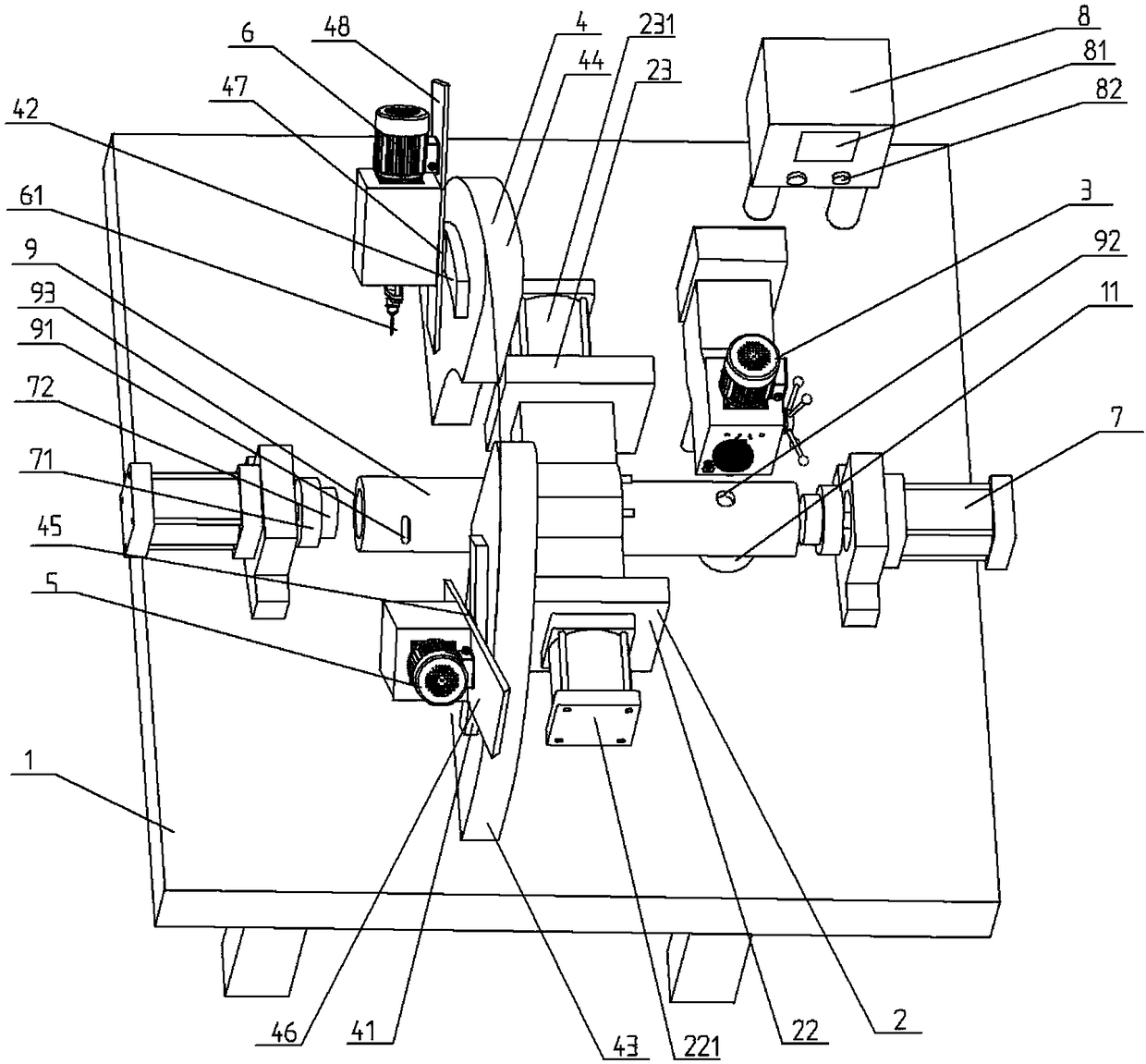 Shrinking pole of scooter and end part processing device for shrinking pole