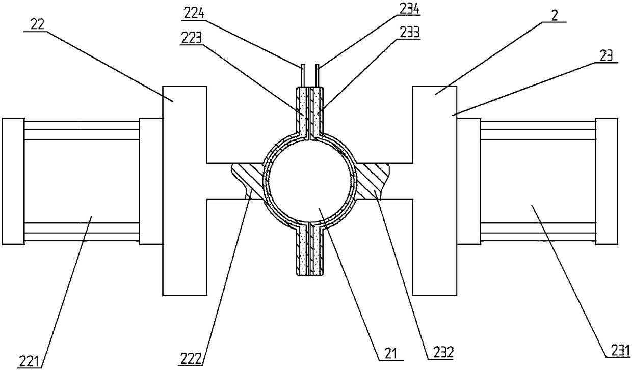 Shrinking pole of scooter and end part processing device for shrinking pole