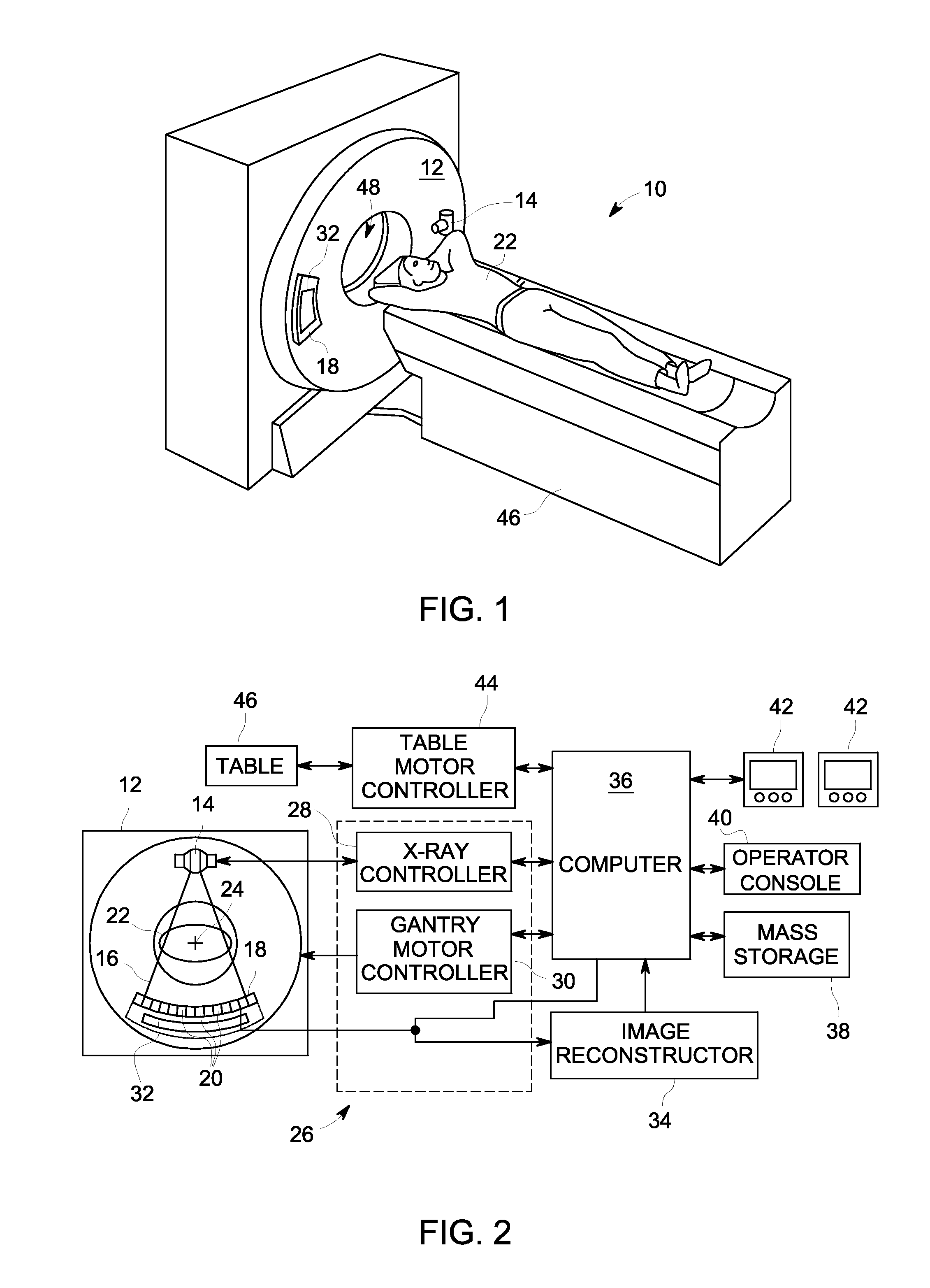 Dual display ct scanner user interface