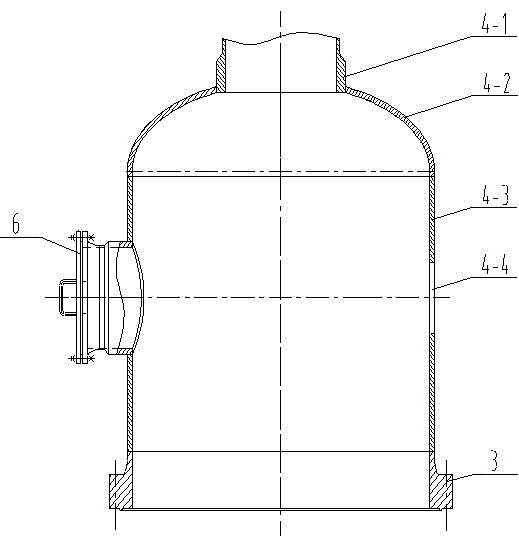 Two-flow tube header structure of wound-tube-type heat exchanger