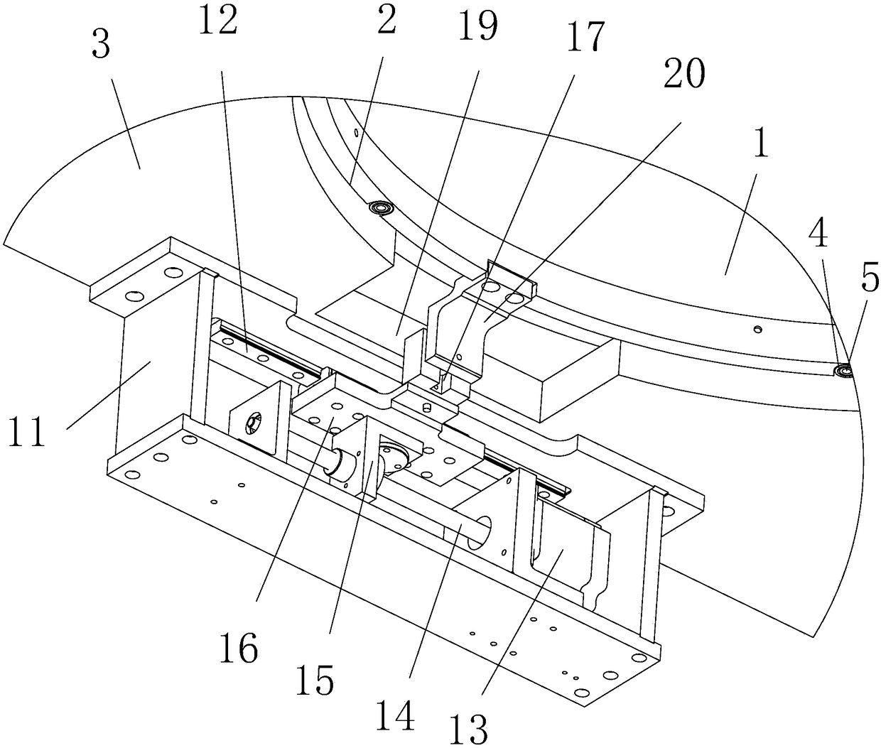 Rotating and lifting mechanism of pin clamp fixing ring